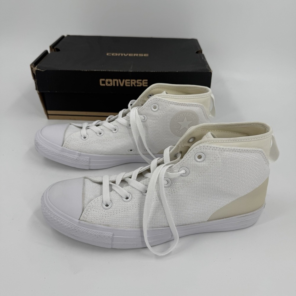 Converse Chuck Taylor All Star Malden Street Mid Top Vintage Sz 9 White Mens NEW - Picture 1 of 6